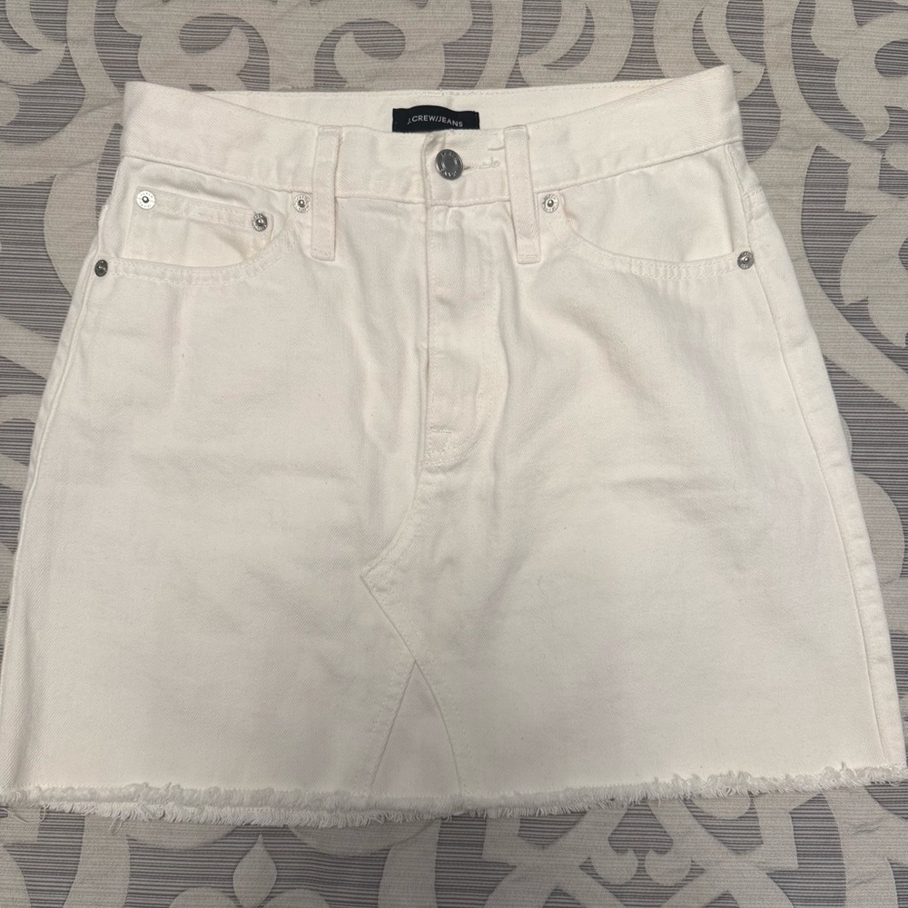 J. Crew white denim Skirt
